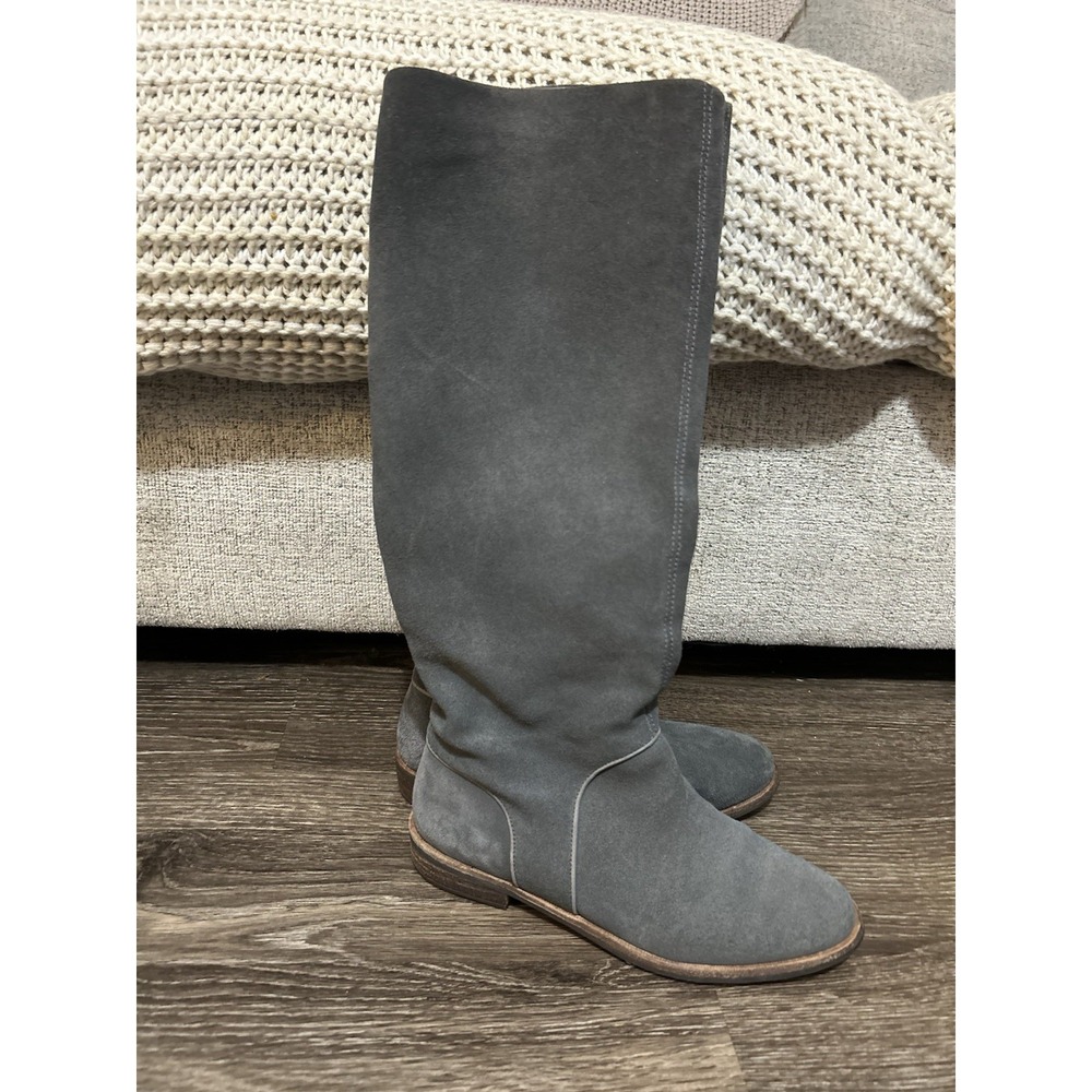 UGG Daley Riding Boots Womens 6.5 Gray Suede Knee High Fall Winter Boho